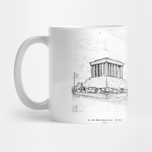 Ho Chi Minh Mausoleum Hanoi Vietnam Pen and Ink Illustration Mug